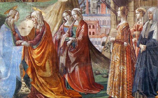 Detail of Visitation, GHIRLANDAIO, Domenico